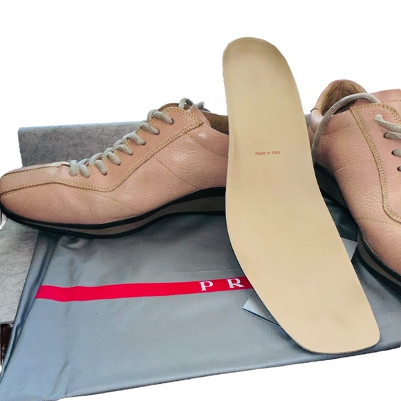 Prada - CALZATURE DONNA Leather sneakers, Ecru:color, Men size39, IOB, w/dustbag - Picture 5 of 16